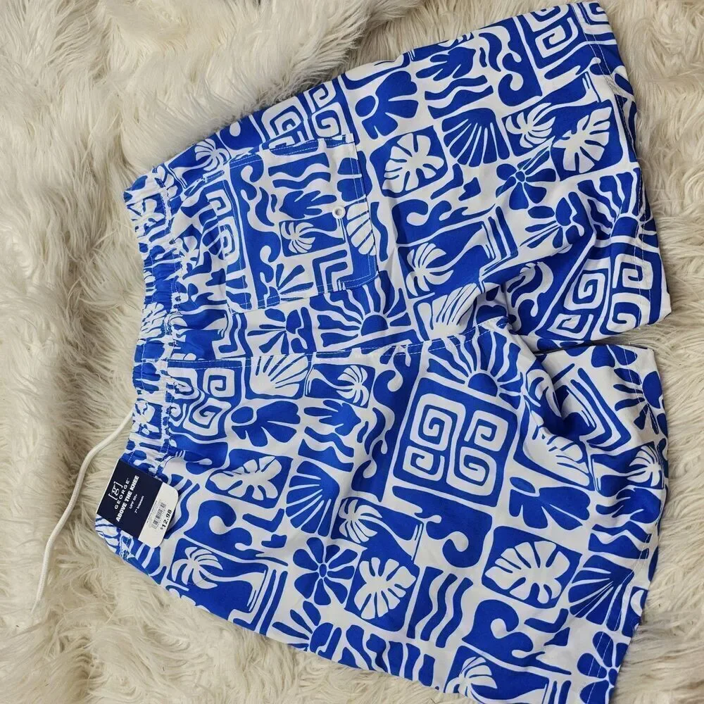 Wonder Nation Cobalt Crush Blue White Printed Men's Size Small Family Swimwear